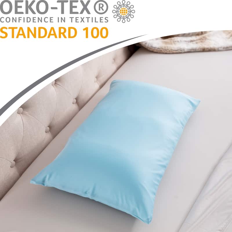 Premium Microbead Pillow, Anti-Aging, Silk like Cover, Sweet Baby Blue