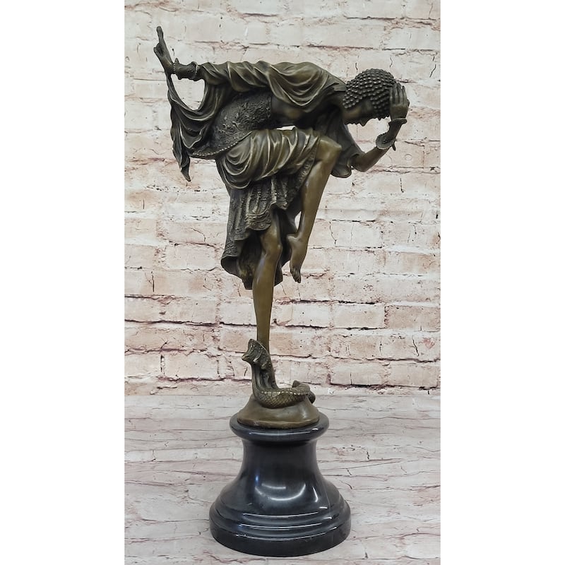 Bronze Art Deco Dancer W/Imitative Snake Sculpture Ankara Dancer Clic Artwork Hot Cast