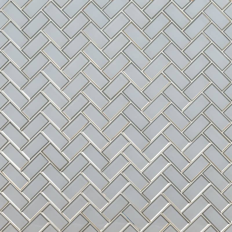 Ackland AKM-G-RI2X4BHB-CA Rivella - 12" x 14" Glass Herringbone Wall