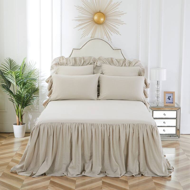 Ruffled Euro Sham Natural