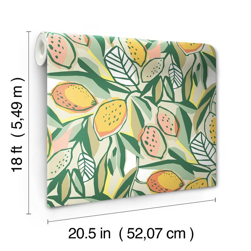 Main Squeeze Peach Peel and Stick Wallpaper