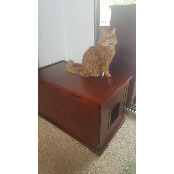 Top Product Reviews For Merry Products Large Walnut Cat Hidden