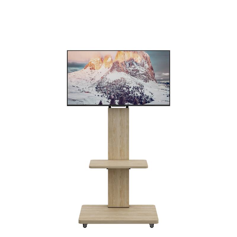 Mobile TV Cart for 32-75 inches,Floor Stand with Mount on Lockable Wheels