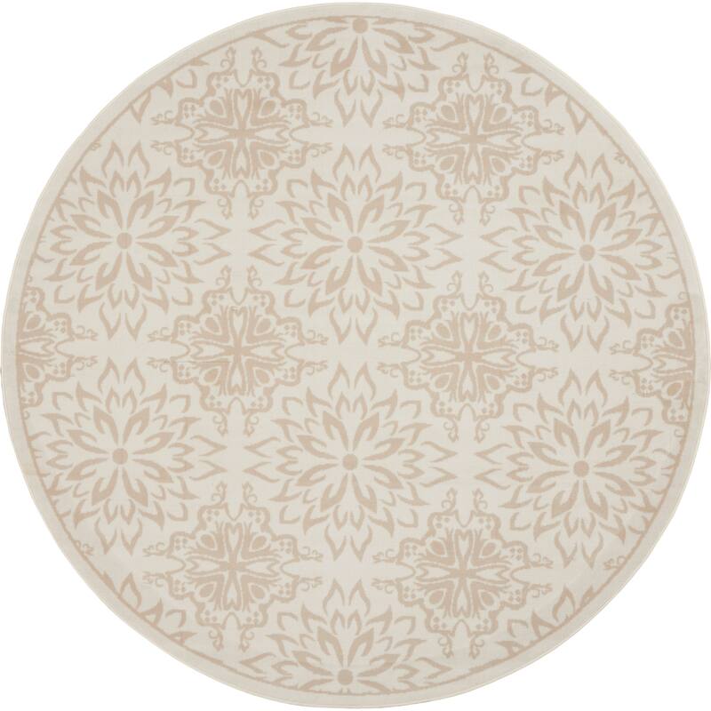Nourison Jane Floral Medallion Indoor only Area Rug - 5'3" x Round - Ivory/Beige