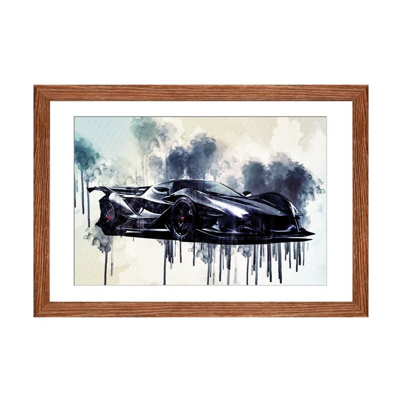 iCanvas "Apollo IE 2019 Luxury Supercar Front View Hypercar Apollo" by Sissy Angelastro - Walnut - 16x24x1