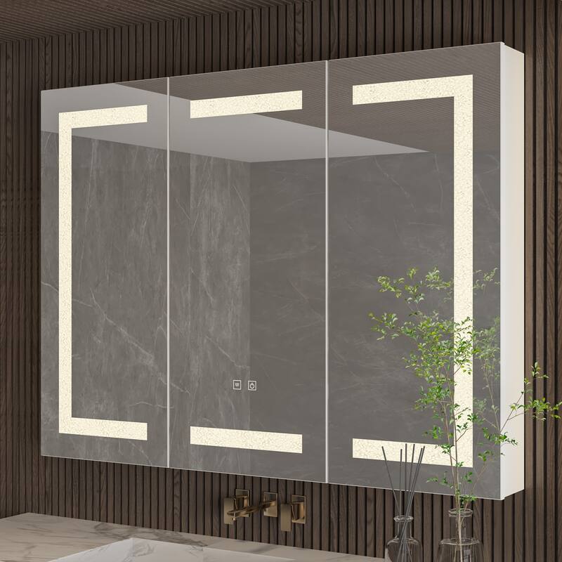 Wall LED Bathroom Cabinet with Lighting and Defogger Medicine Cabinet
