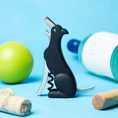 Buddy the Bordeaux Collie Black Dog Corkscrew by TrueZoo - 4.5" x 2.25"