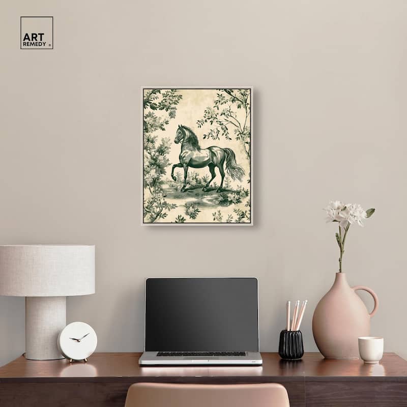 Equestrian Etching Canvas by Art Remedy