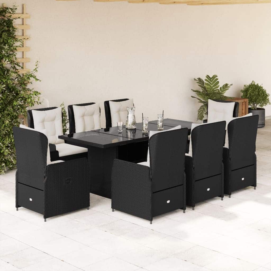 vidaXL Garden Dining Set Black, Cream White - 31.5 x 74.8 x 29.1 in