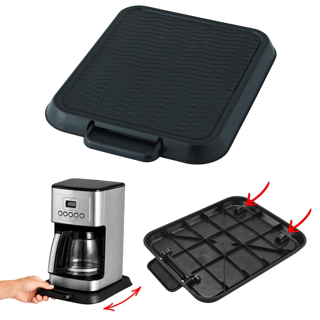 Copco Coffee Cab Rolling Countertop Appliance Stand Black Non Slip Heat Resistant - 13.7 inches by 10.5 inches