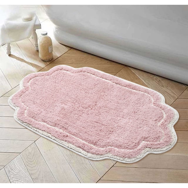 Home Weavers Allure Collection Absorbent Cotton, Machine Washable and Dry Bath Rugs - 24"x40" - Pink