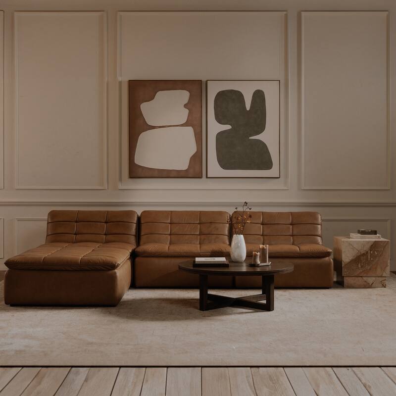 NADAAL STUDIOS Tahlira Accent Table, Square Breccia Aurora Marble Top with Recessed Base, MDF Core, Breccia Marble