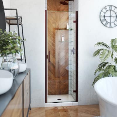 DreamLine Alliance Swing 24 in. W x 72 5/8 in. H Semi-Frameless Swing Shower Door in Oil Rubbed Bronze and Clear Glass