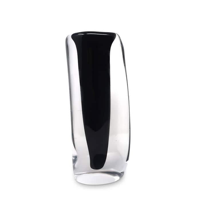 11.5"H Glass Double Wall Vase with Inner - Black