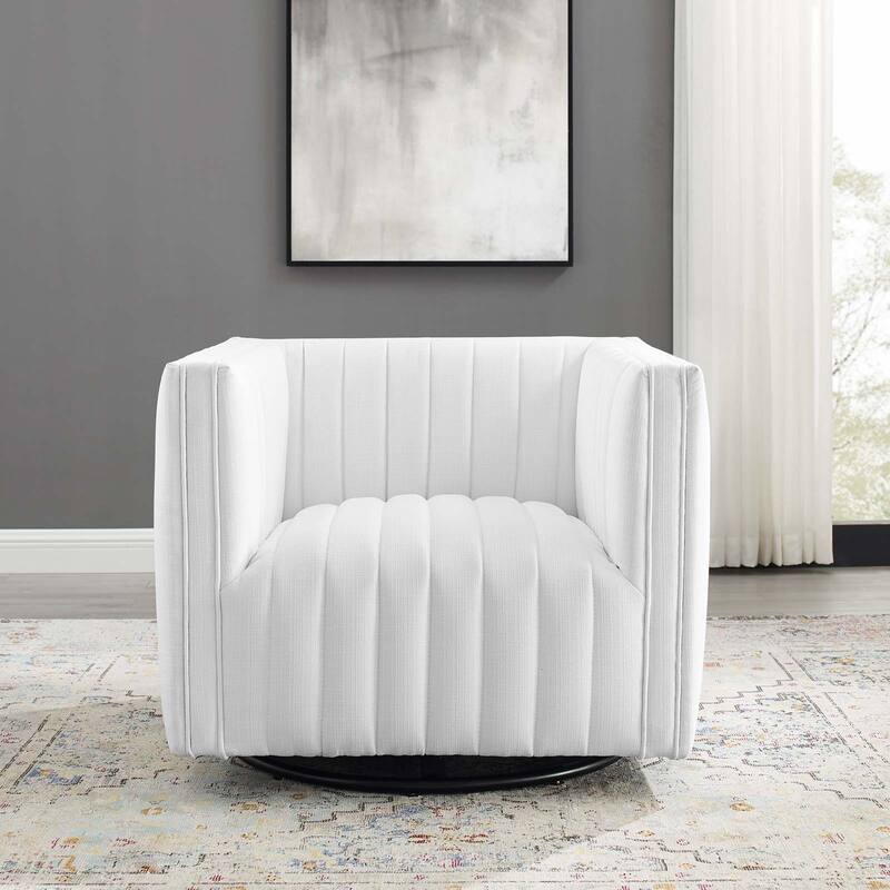 Perception Tufted Swivel Upholstered Armchair