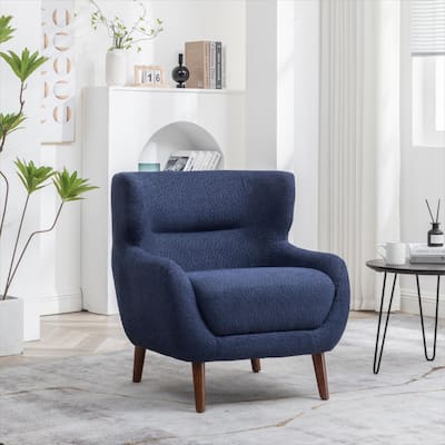 XINMICS Tufted Accent Chair, Wingback Upholstered Armchair for Living Room, Bedroom, Set of 1