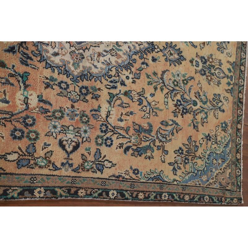 Hand Knotted Oriental 100% Wool Carpet Traditional Floral Oranges & Rust Hamedan Area Rug - 8' 3'' X 5' 2''