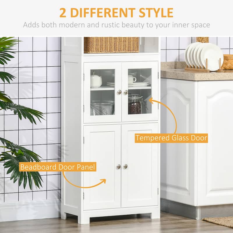 HOMCOM 63" Buffet with Hutch, Kitchen Pantry, Freestanding Storage Cabinet