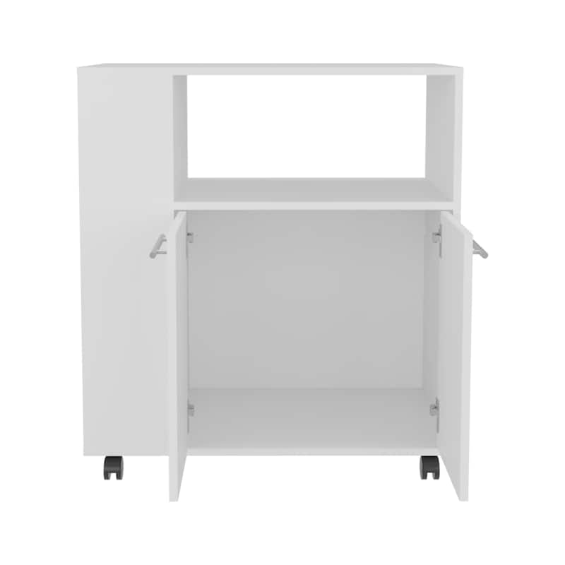Kitchen Cart, 2 Doors, 3 Shelves, 4 Wheels