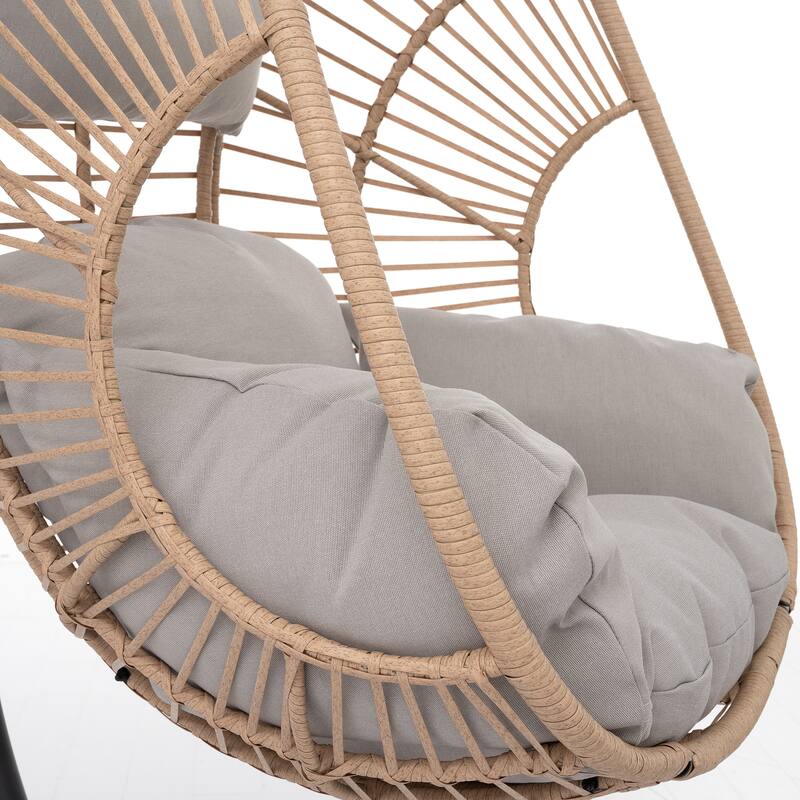 Wicker Swing Egg Chair with Cushion