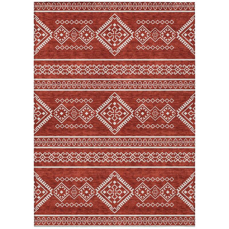Machine Washable Indoor/ Outdoor Chantille Moroccan Boho Rug