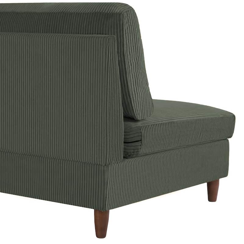 Corduroy Accent Chair with Ottoman Modular Couch Sectional Sofa