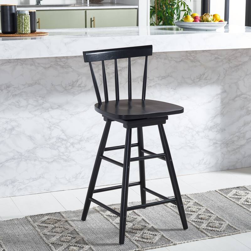 SAFAVIEH Haralda Swivel 25-inch Counter Stool - 17 In. W x 17 In. D x 38 In. H - 17Wx17Dx38H
