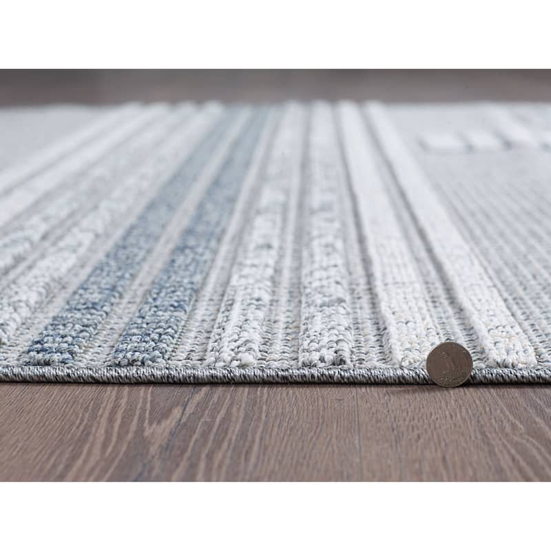 Domani Bella Casually Geometric Textured Indoor / Outdoor Area Rug