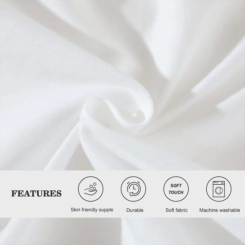 DCP Slip Pillowcase Silk White Pillow shams,2 Pack