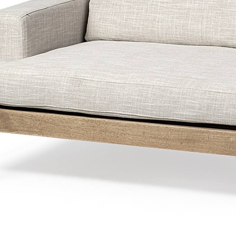 HomeRoots 95" Beige Fabric Sofa With Black Legs