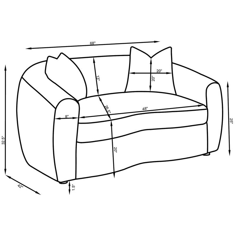 Isabella Faux Sheepskin Upholstered Loveseat Natural