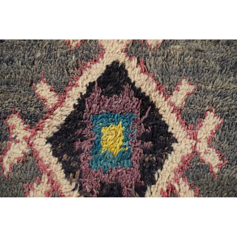 Geometric Plush Moroccan Oriental Area Rug Handmade Wool Carpet - 8'11" x 12'6"