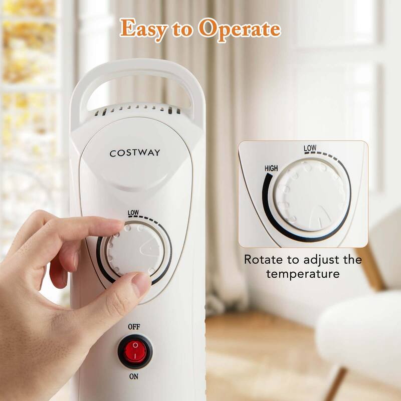 Costway 700W Portable Oil Heater with Adjustable Thermostat & 120 - See Details