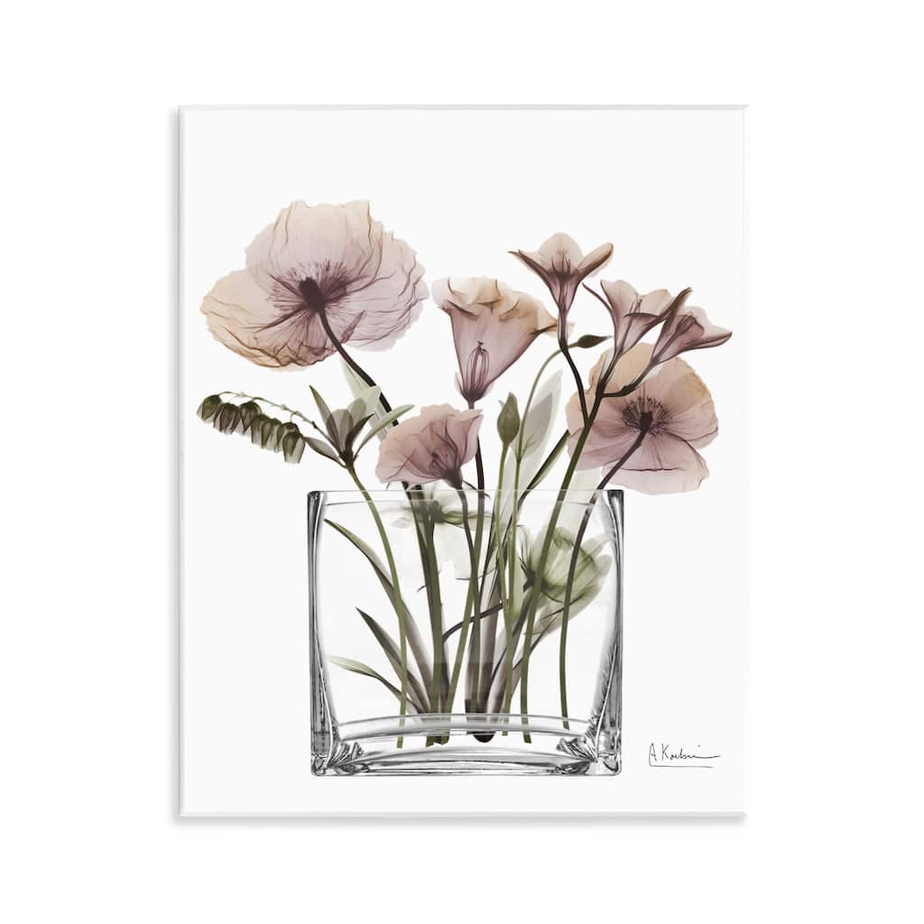 Stupell Modern Translucent Flowers Wall Plaque Art Design By Albert Koetsier