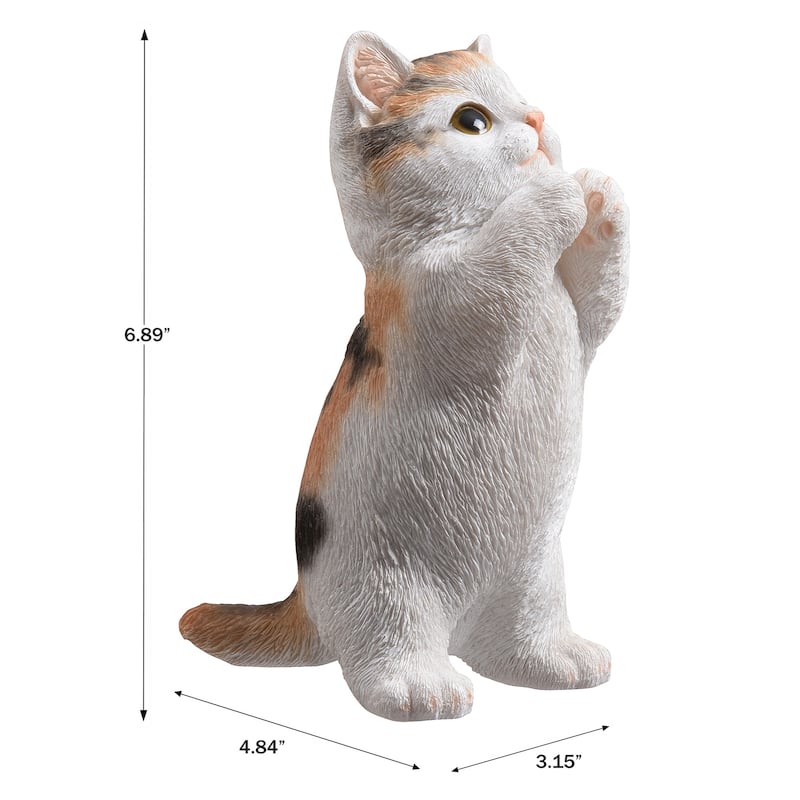 Praying Calico Cat Kitten Outdoor Garden Statue - 6.75"