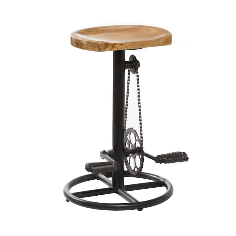 Brown Metal Bike Counter Stool with Pedals