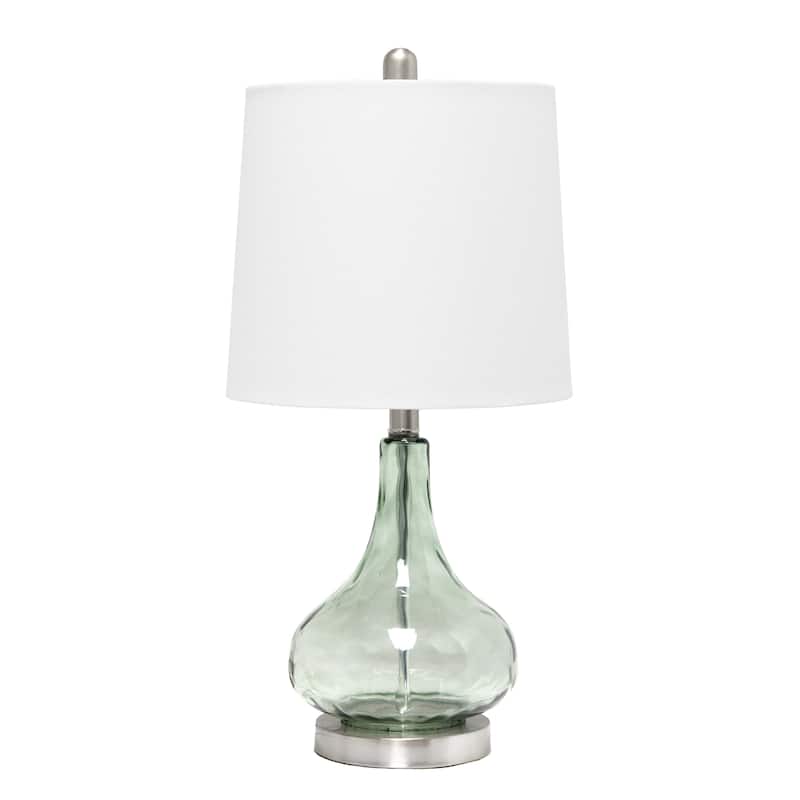 23.25 in. Modern Colored Dimpled Glass Table Lamp - Clear sage