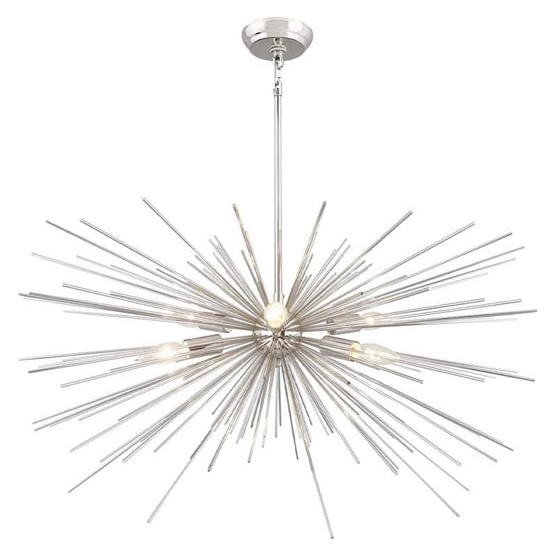 6 Light Sputnik Chandelier in Nickel finish - Nickel finish