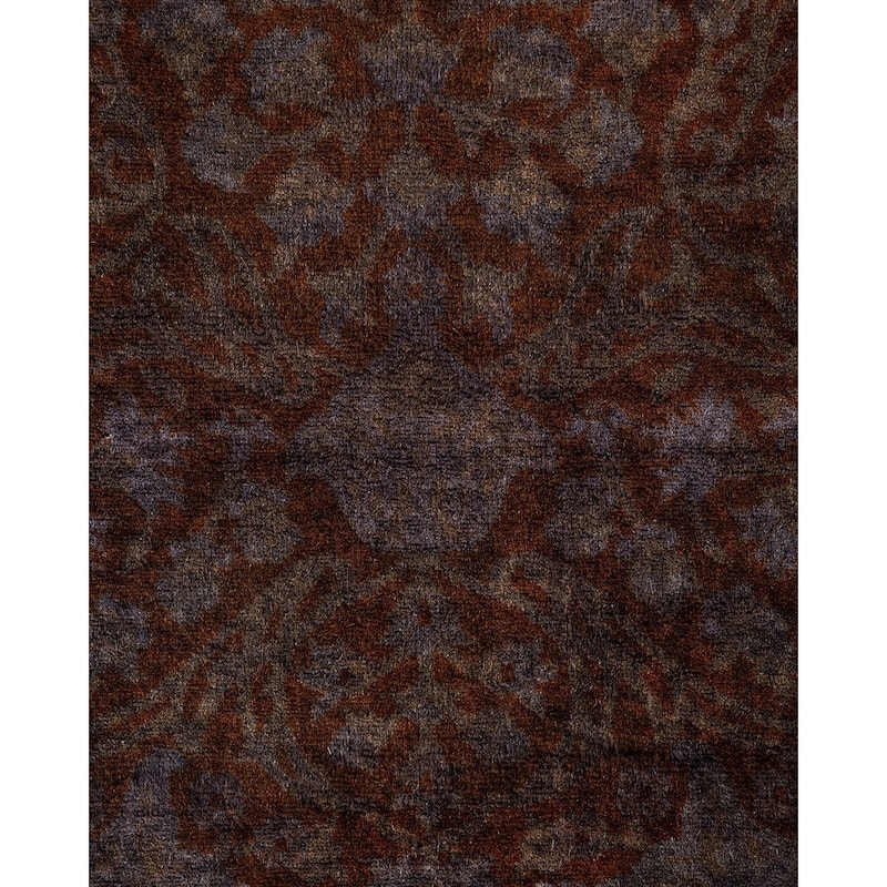 Overton Hand Knotted Wool Vintage Inspired Modern Contemporary Overdyed Black Area Rug - 3' 3" x 5' 4"