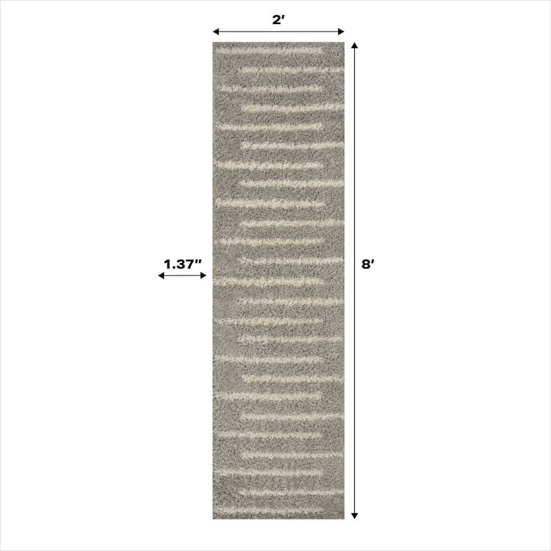 JONATHAN Y Cristo Berber Stripe Shag Area Rug