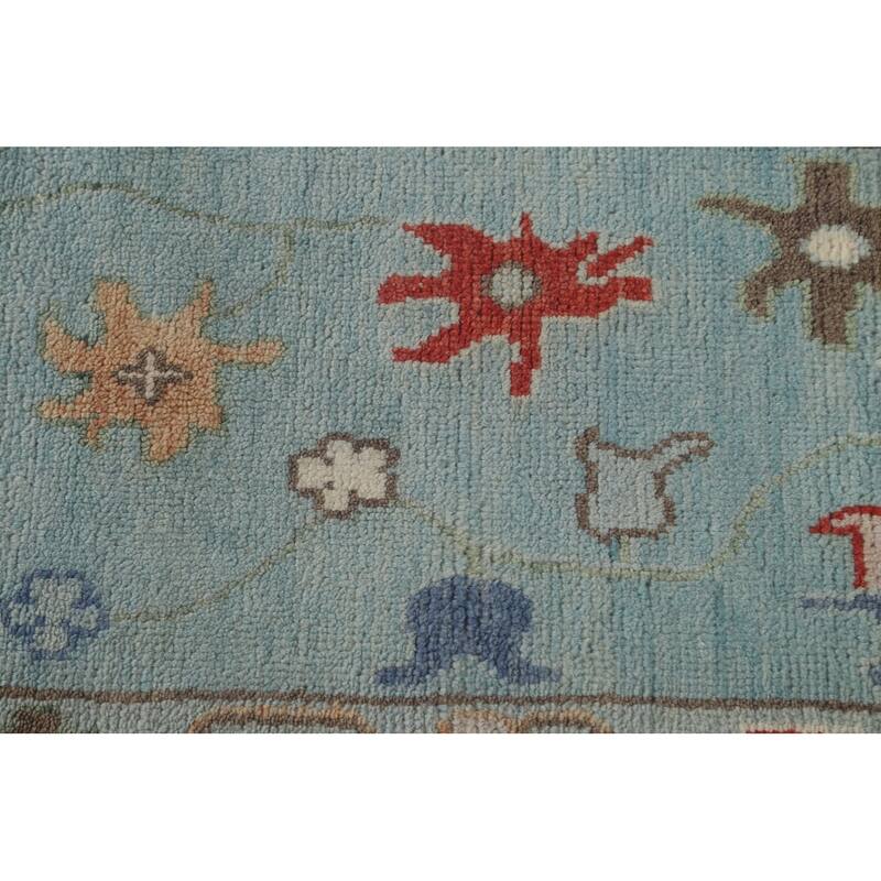 Floral Oushak Oriental Large Area Rug Handmade Beige Wool Carpet - 11'9" x 14'8"