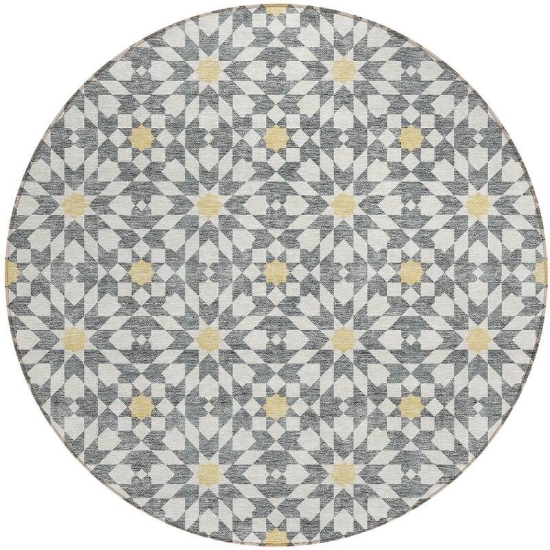 HomeRoots Floral Medallion Transitional Rectangle Outdoor Rug