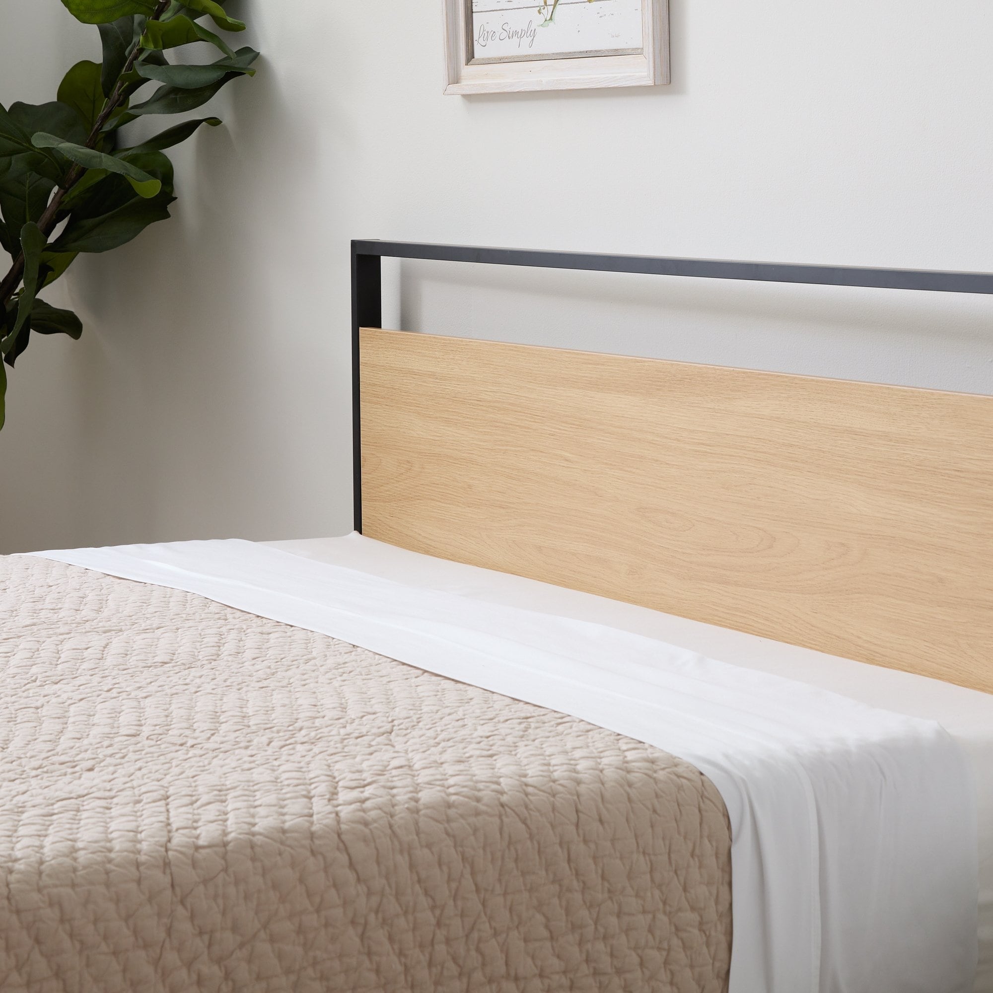 Brookside nora metal and store wood platform bed