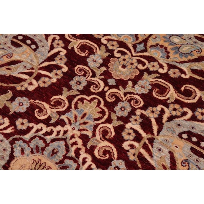 Boho Chic Ziegler Dalton Red Blue Hand-Knotted Wool Rug - 7'11'' x 8'9''