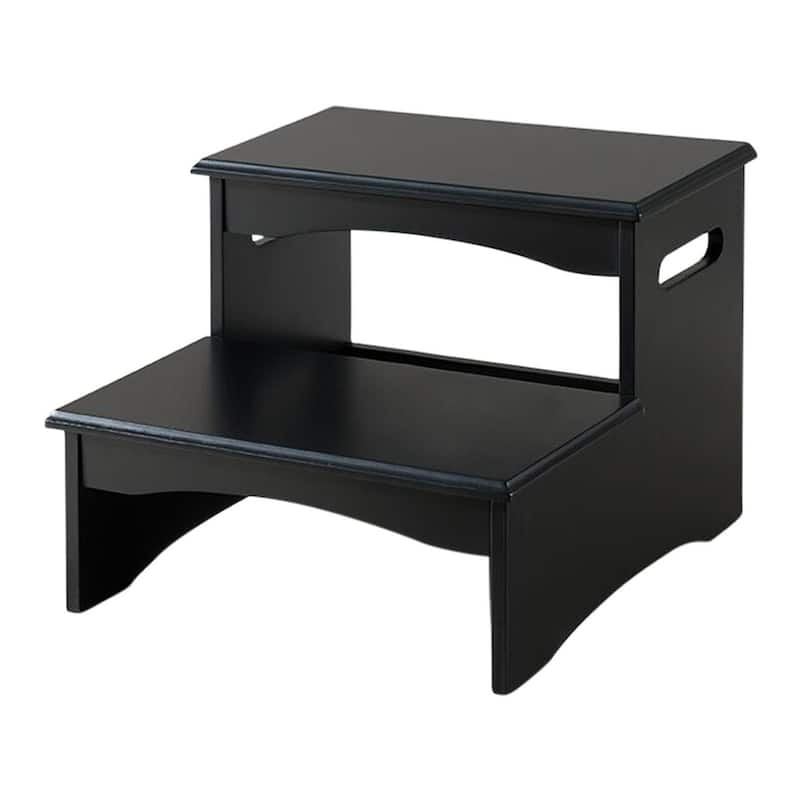 Black Finish Wood Bedroom Step Stool