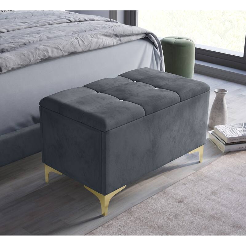 Pierre Upholstered Panel Bed with Storage Bench