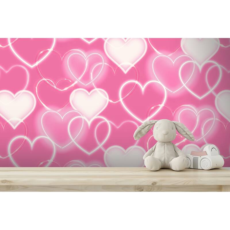 Arthouse Effie Pink Neon Heart Wallpaper