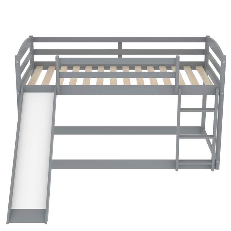 Twin Over Twin Bunk Bed With Convertible Slide And Ladder