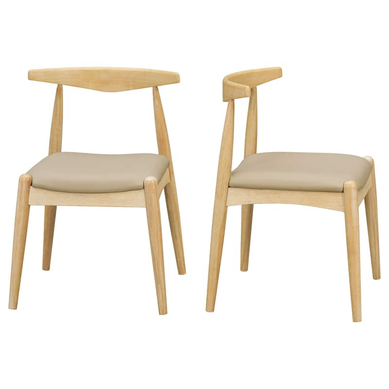 Christopher Knight Home - Walden Vintage Solid Wood Upholstered Dining Chair Set of 2 with Ergonomic Backrest