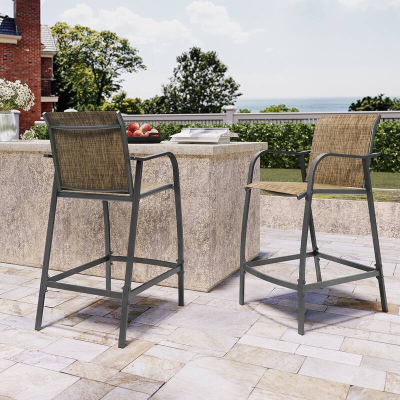 Pellebant Outdoor Bar Height Barstools Dining Chairs
